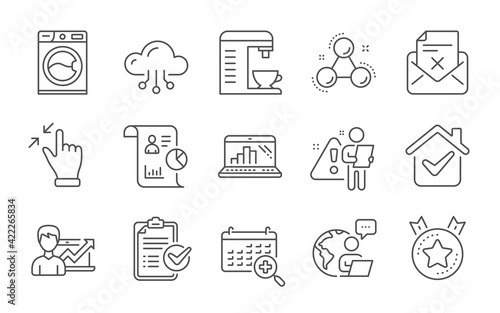 Success business, Medical calendar and Report icons set. Vector