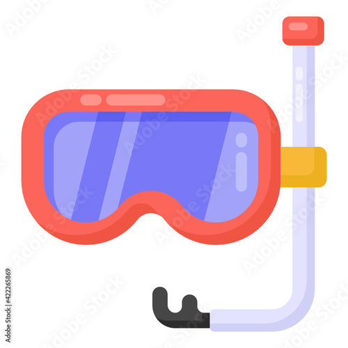
Trendy style of scuba mask underwater diving equipment icon

