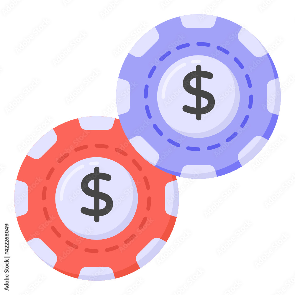 Icon of casino chips in flat design
Icon of casino chips in flat design