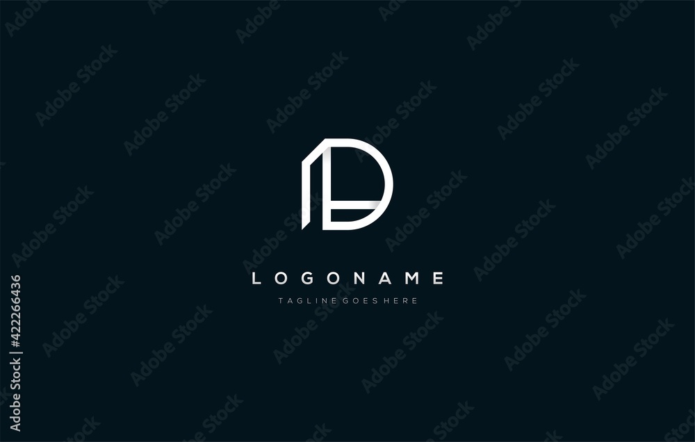 initial letter LD DL combine logo design monoline Stock Vector | Adobe ...
