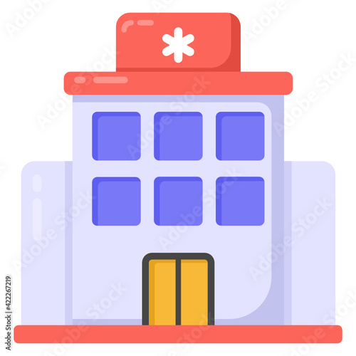 
Flat style trendy icon of hospital 

