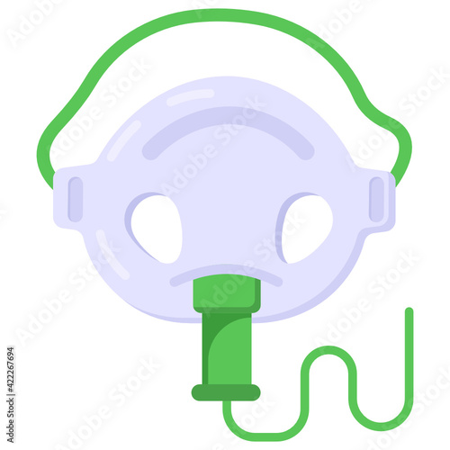
Oxygen mask flat editable vector 

