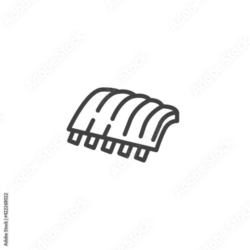 BBQ ribs line icon