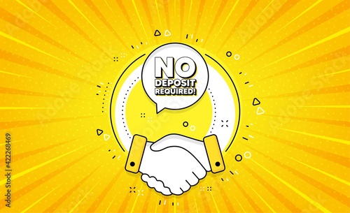 No deposit required. Promo offer sign. Vector