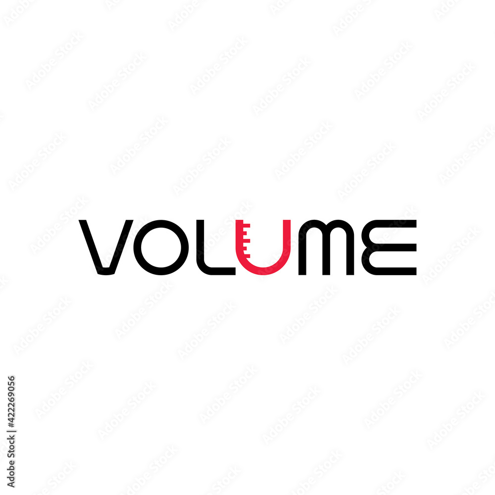 Fototapeta premium Liquid VOLUME letter with chemical glass logo design vector