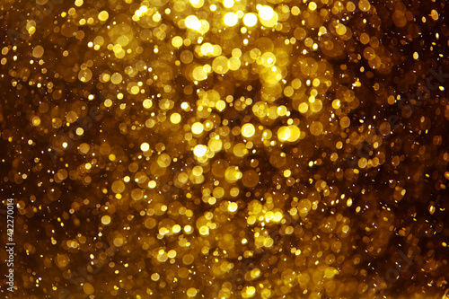 Vintage gold  bokeh created by neon lights