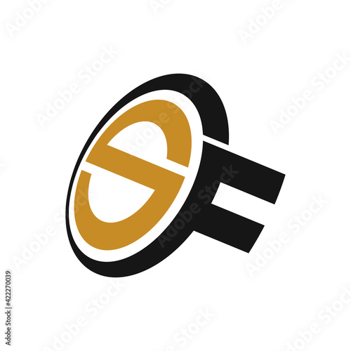 initial letter sf or fs logo vector design template