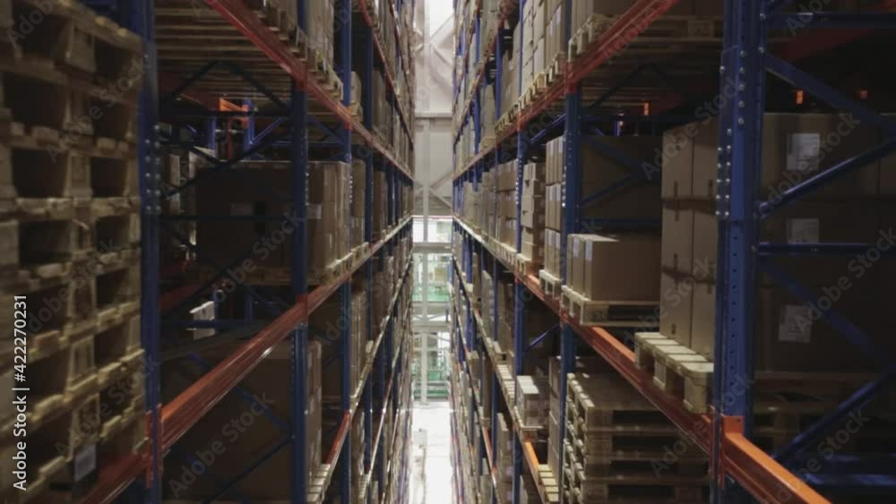 High Rack Storage Aisle Distribution Warehouse Going Down High Rack Storage Aisle Distribution Warehouse Going Down