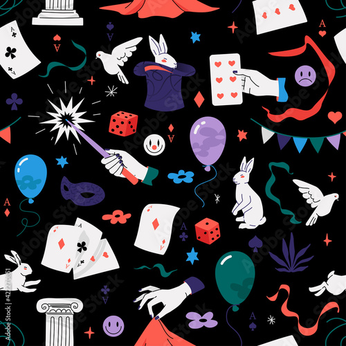 Magic Show Seamless Pattern