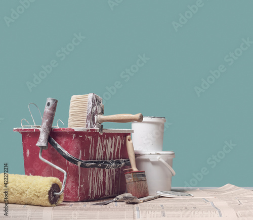 Set of professional painter tools