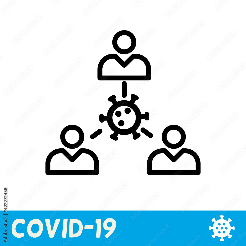 Keep distance line icon. Coronavirus, COVID-19 Keep distance line icon. Coronavirus, COVID-19