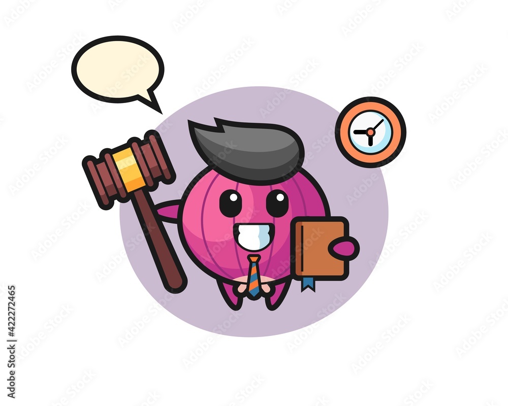 Mascot cartoon of onion as a judge Mascot cartoon of onion as a judge