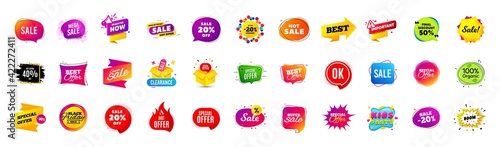 Discount offer sale banners. Best deal price stickers. Black friday special offer tags. Sale bubble coupon. Vector