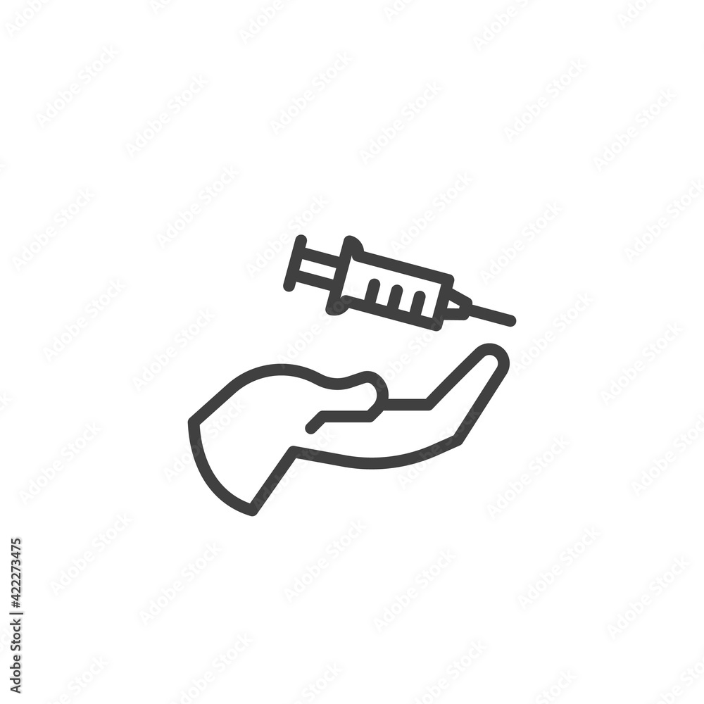 COVID-19 vaccination line icon COVID-19 vaccination line icon