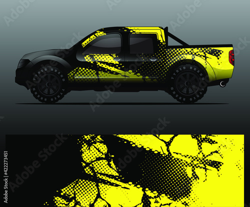 Truck decal graphic wrap vector, abstract background