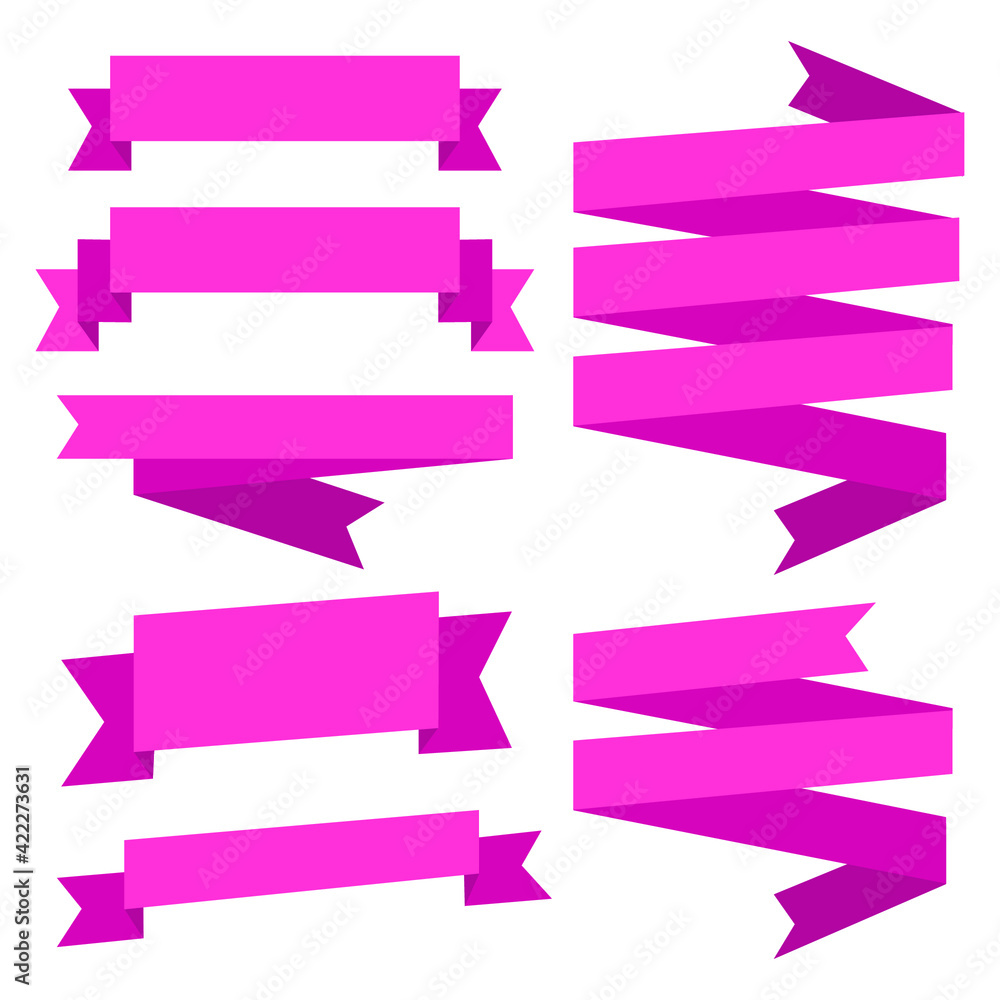 Fototapeta premium Ribbon for red text. Vector illustration. White background. Isolated object. Set of many options.