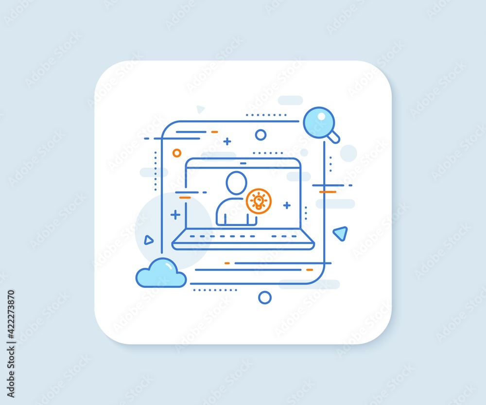 User line icon. Profile with Lamp bulb sign. Vector User line icon. Profile with Lamp bulb sign. Vector