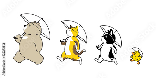 Bear vector dog cat french bulldog duck icon polar bear umbrella logo teddy cartoon character symbol doodle illustration design