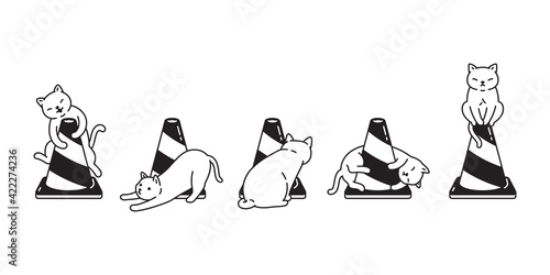 cat vector kitten calico icon pet traffic cone breed cartoon character symbol doodle illustration design