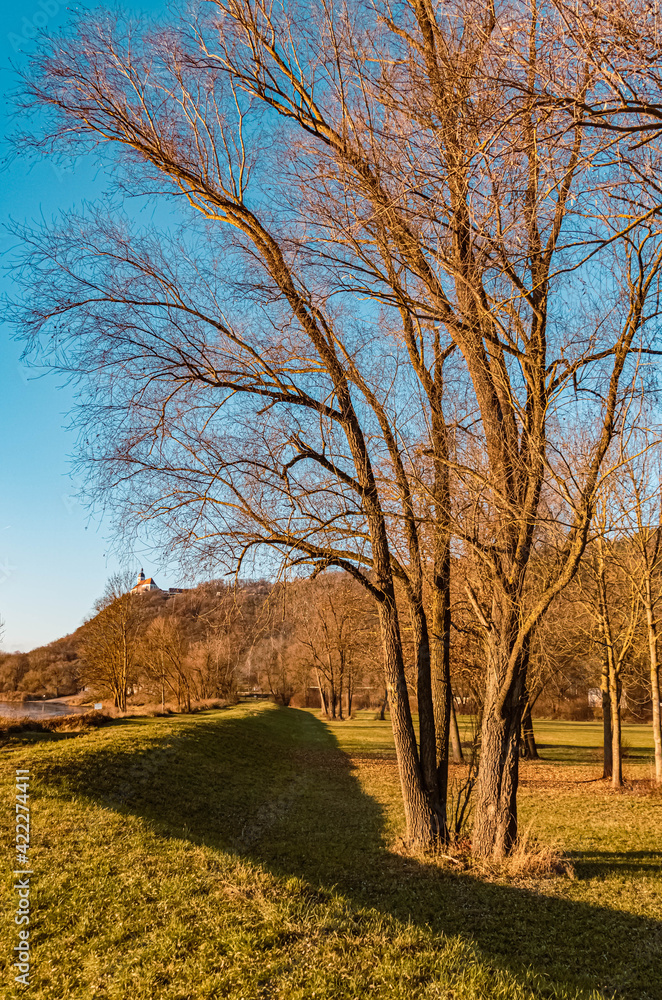 Beautiful autumn or indian summer view at the famous Bogenberg, Danube, Bavaria, Germany Beautiful autumn or indian summer view at the famous Bogenberg, Danube, Bavaria, Germany