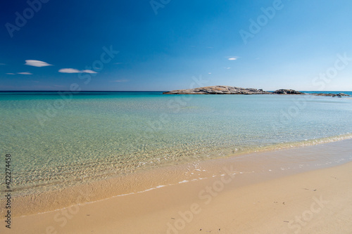 crystal clear water and white sand in Scoglio di Peppino beach, Costa rei, Sardinia © fabiano goremecaddeo