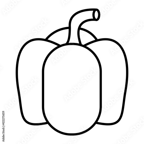 Vector Capsicum Outline Icon Design