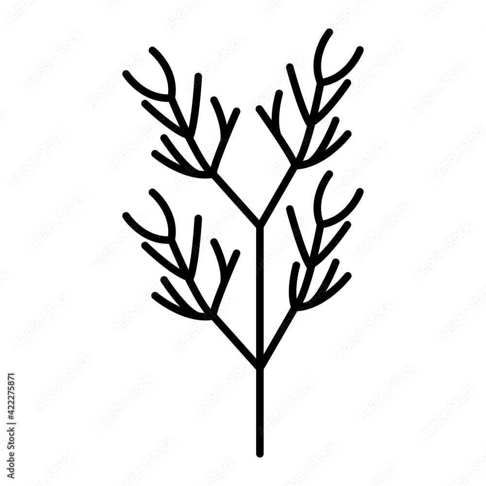 Obraz premium Vector Dill Outline Icon Design