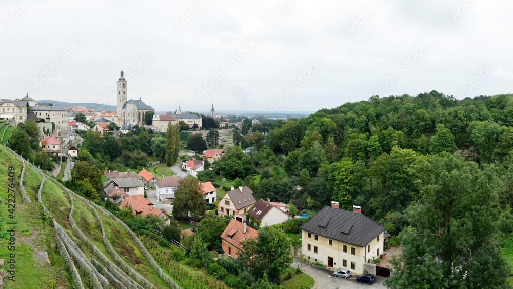 Panorama of Kutna Hora town with church of St. James, Kutna Hora, Czech Republic