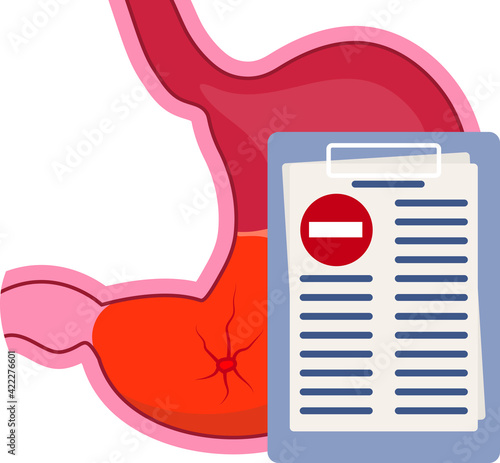 Examination of the stomach. Stomach health or disease. Doctor's conclusion.