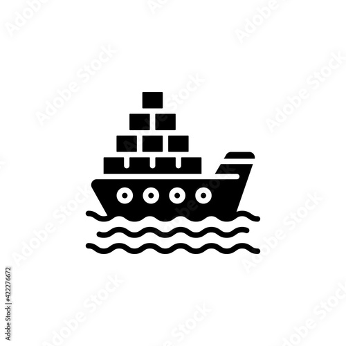 Cargo Ship icon in vector. Logotype