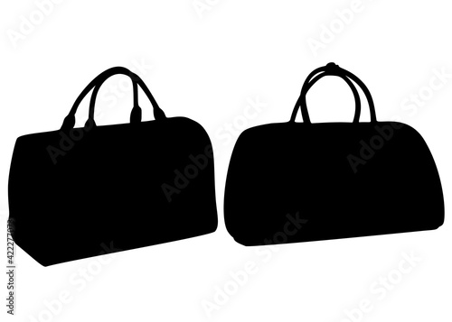 Large travel bags included. Vector image.