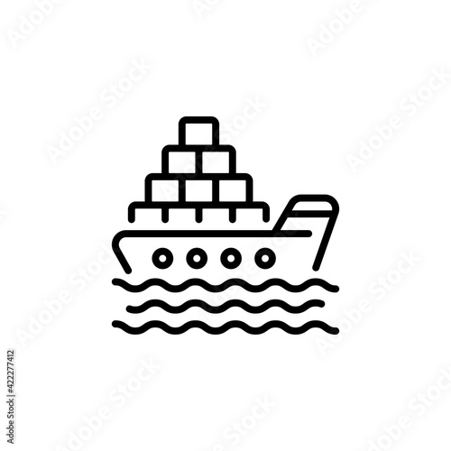 Cargo Ship icon in vector. Logotype