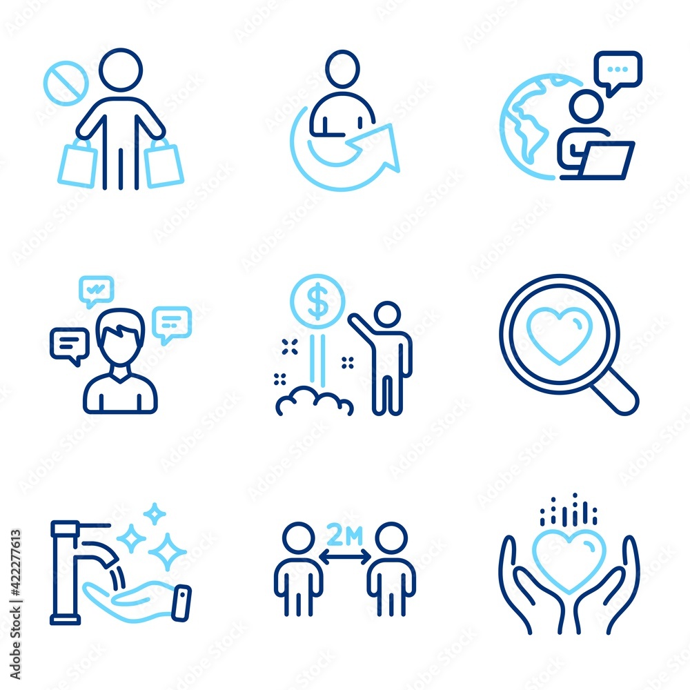 People icons set. Included icon as Hold heart, Washing hands, Conversation messages signs. Vector People icons set. Included icon as Hold heart, Washing hands, Conversation messages signs. Vector