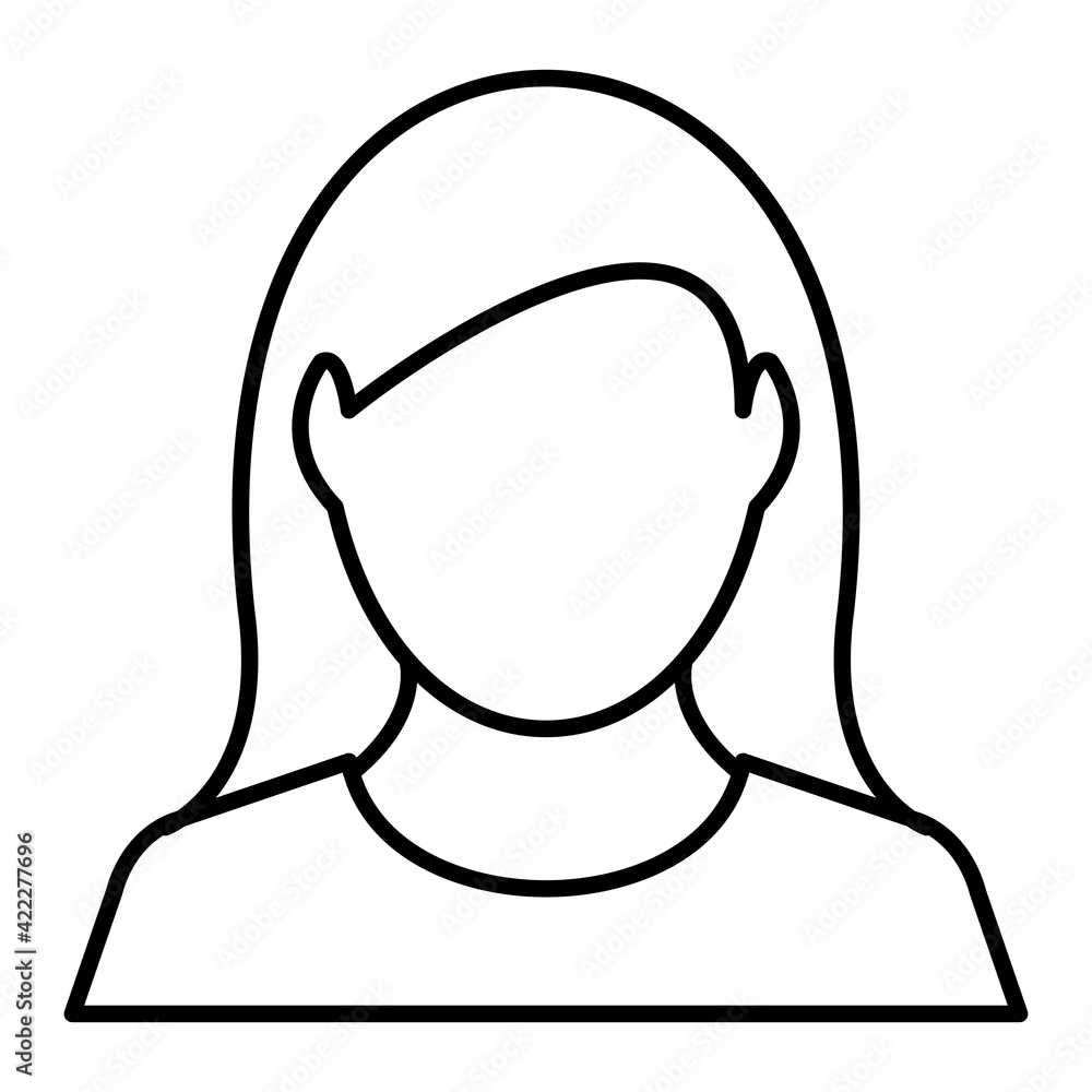 Vector Female Avatar Outline Icon Design Vector Female Avatar Outline Icon Design