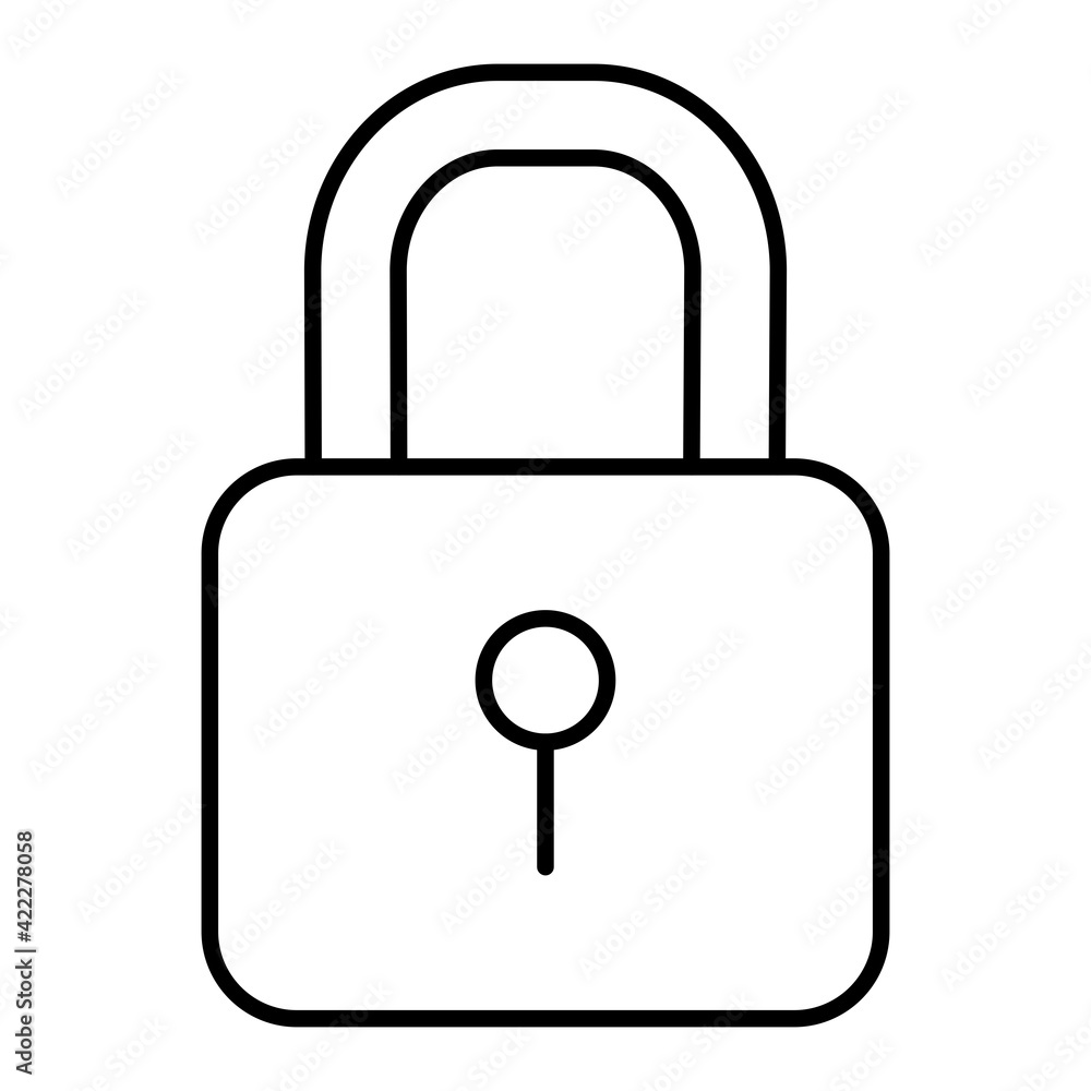 Vector Padlock Outline Icon Design Vector Padlock Outline Icon Design