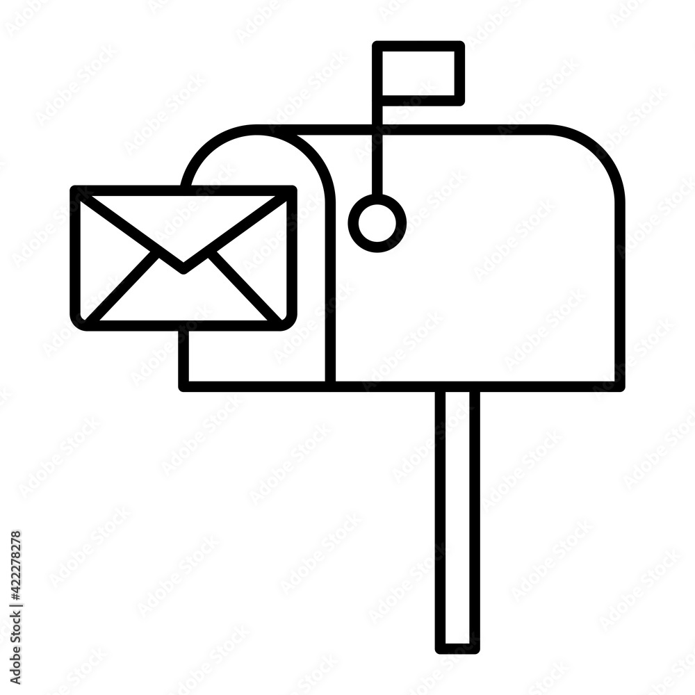 Vector Mail Box Outline Icon Design Vector Mail Box Outline Icon Design