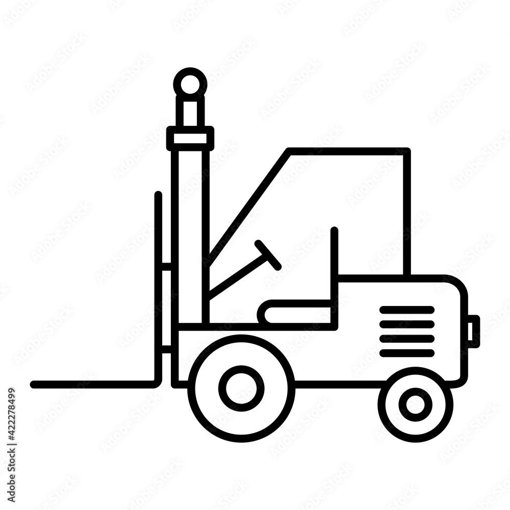 Vector Forklift Outline Icon Design Vector Forklift Outline Icon Design