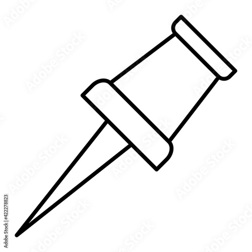 Vector Push Pin Outline Icon Design