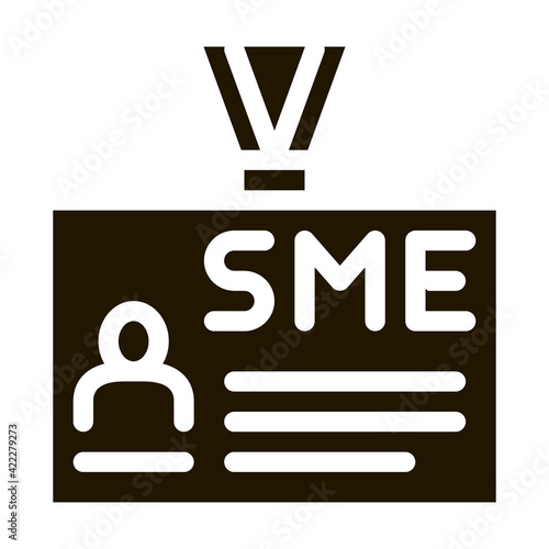 Sme Worker Badge With Photo Icon Vector
