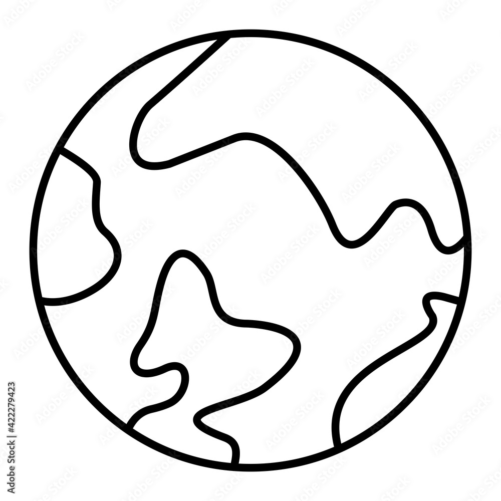 Vector Globe Outline Icon Design Vector Globe Outline Icon Design