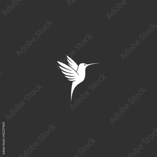 white hummingbird vector