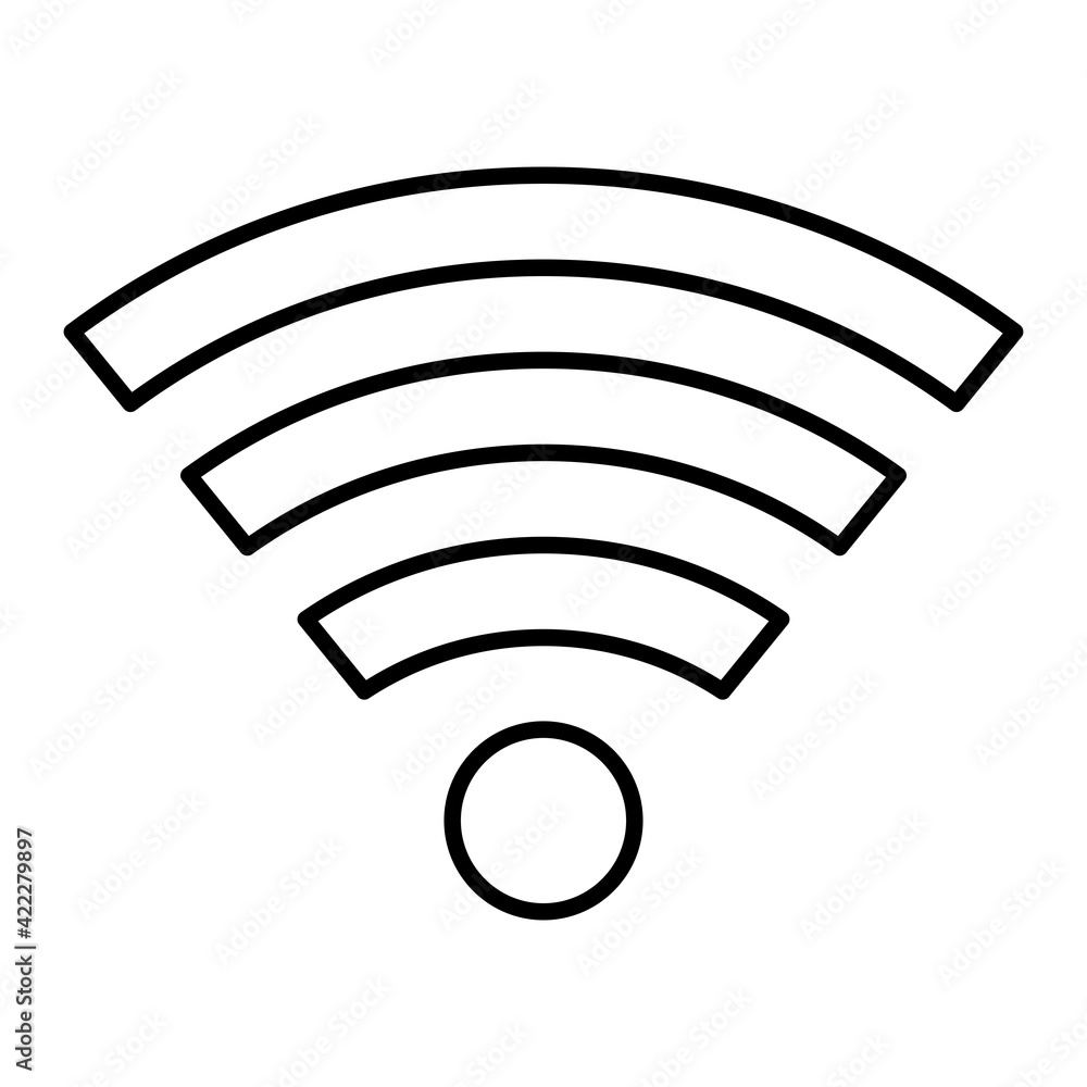 Vector Wifi Signal Outline Icon Design Vector Wifi Signal Outline Icon Design