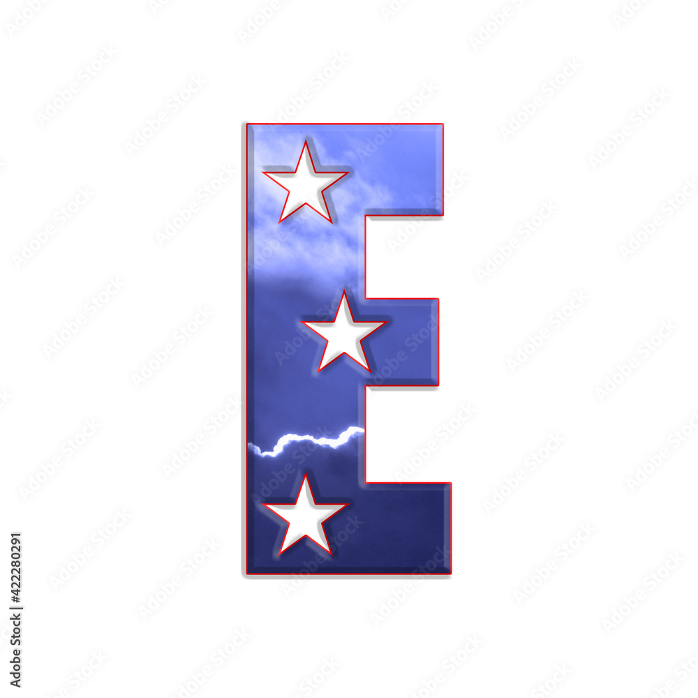 Hollywood stars style letter, isolated design element, national patriot alphabet, freedom goverment US font Hollywood stars style letter, isolated design element, national patriot alphabet, freedom goverment US font