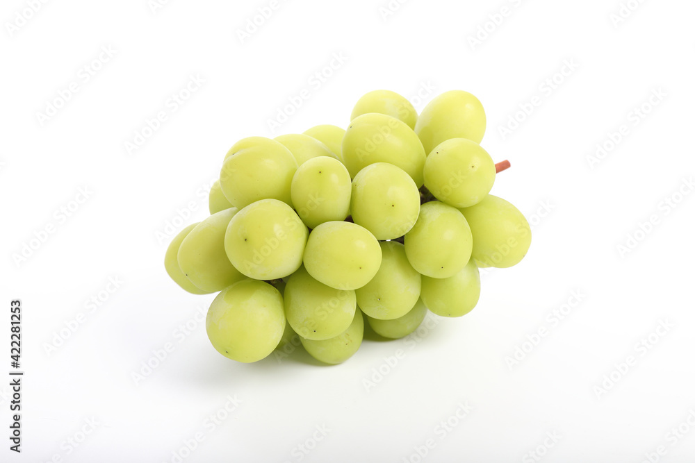 Green grape isolated in white background