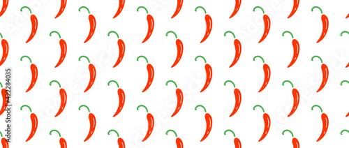 chili peppers seamless pattern. Texture for mexican food background. vector illustration backdrop