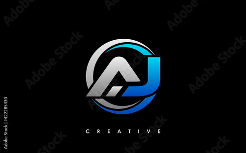 AJ Letter Initial Logo Design Template Vector Illustration