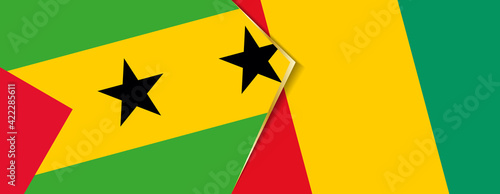 Sao Tome and Principe and Guinea flags  two vector flags.