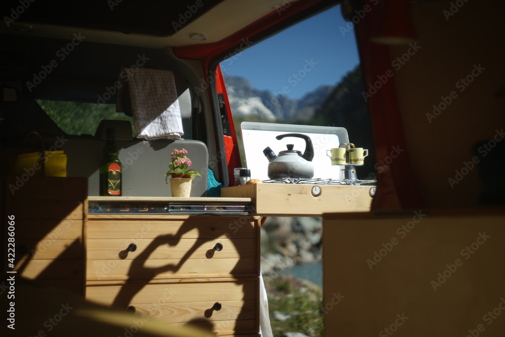 Coffee in the middle of nowhere, in the French Alps Coffee in the middle of nowhere, in the French Alps