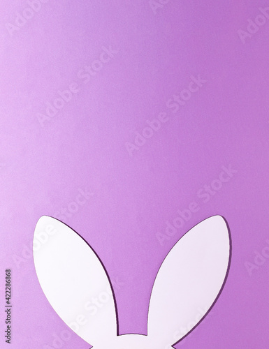 Slika na platnu 2021 Easter bunny rabbit ears on pastel purple background