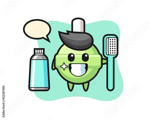 Mascot Illustration of lollipop with a toothbrush